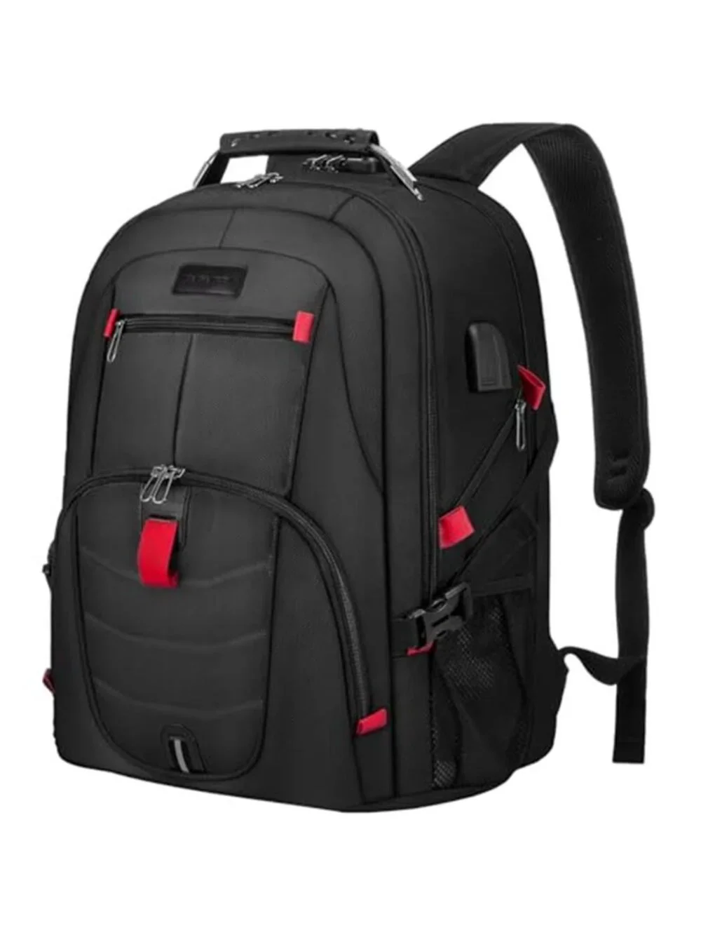 17 Inch Laptop Backpack Waterproof USB Charging Anti Theft Travel Black 35L